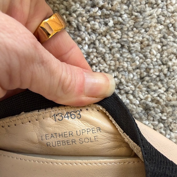 J.Crew Made in Italy Black Cap Toe Ballet Flats Size 5.5 Leather - Picture 5 of 6